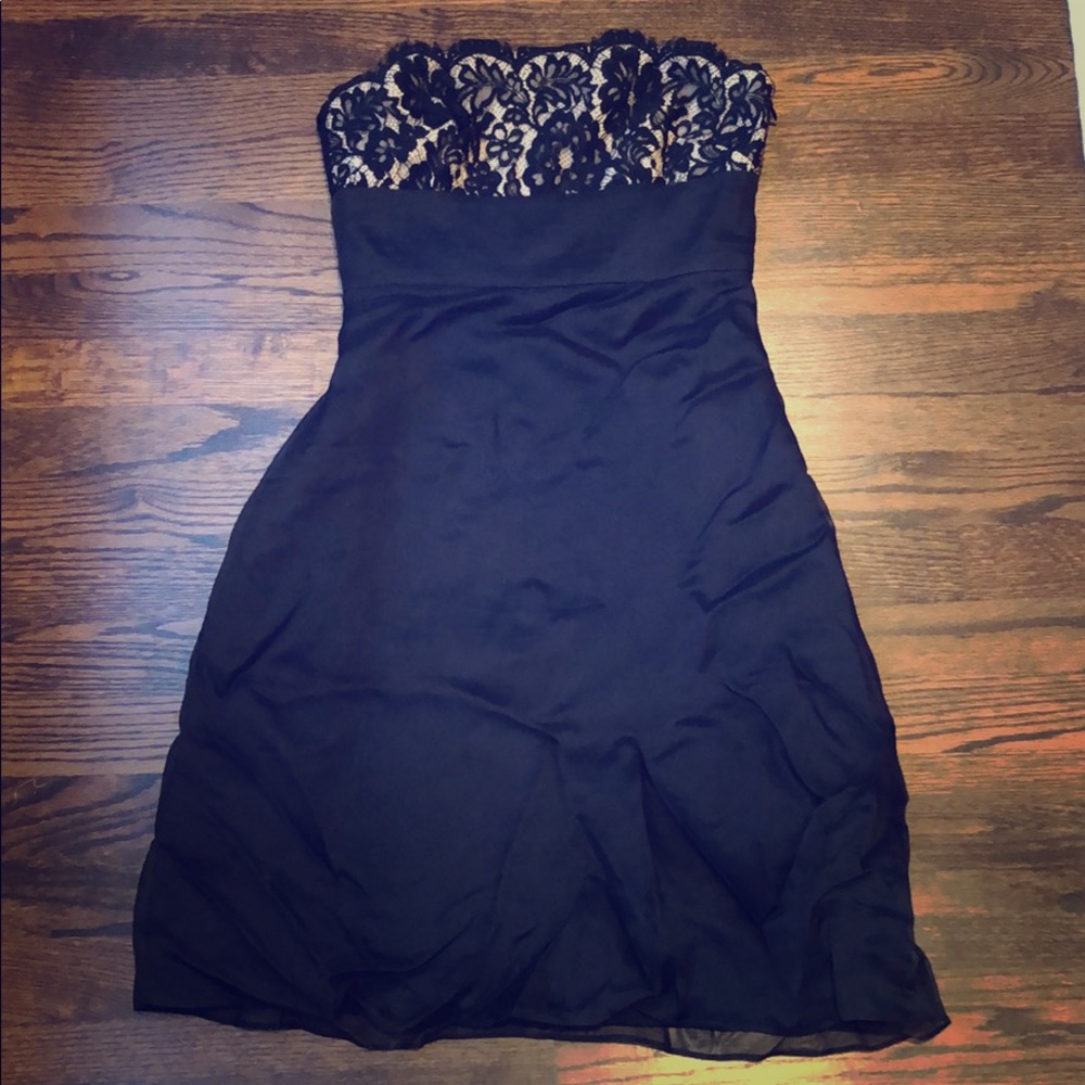 Strapless Ann Taylor lace detail dress